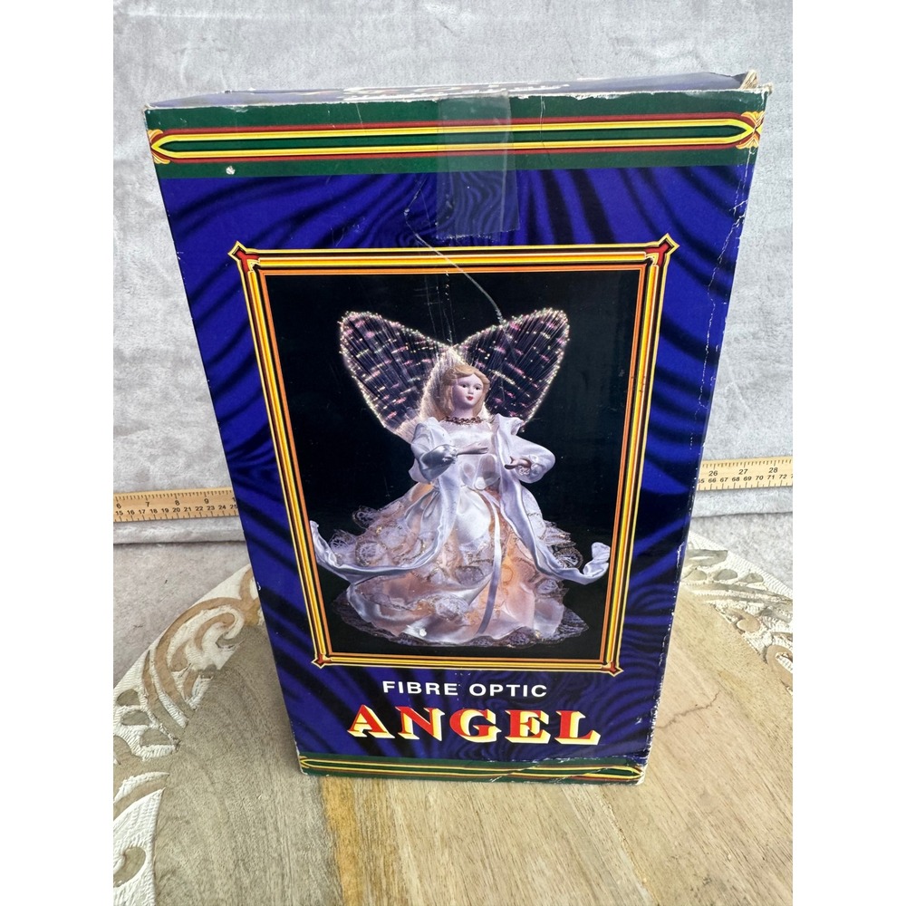 Maxim 12 Inch Fibre Optic Angel Christmas Tree Topper White Gold Color‎ Changing